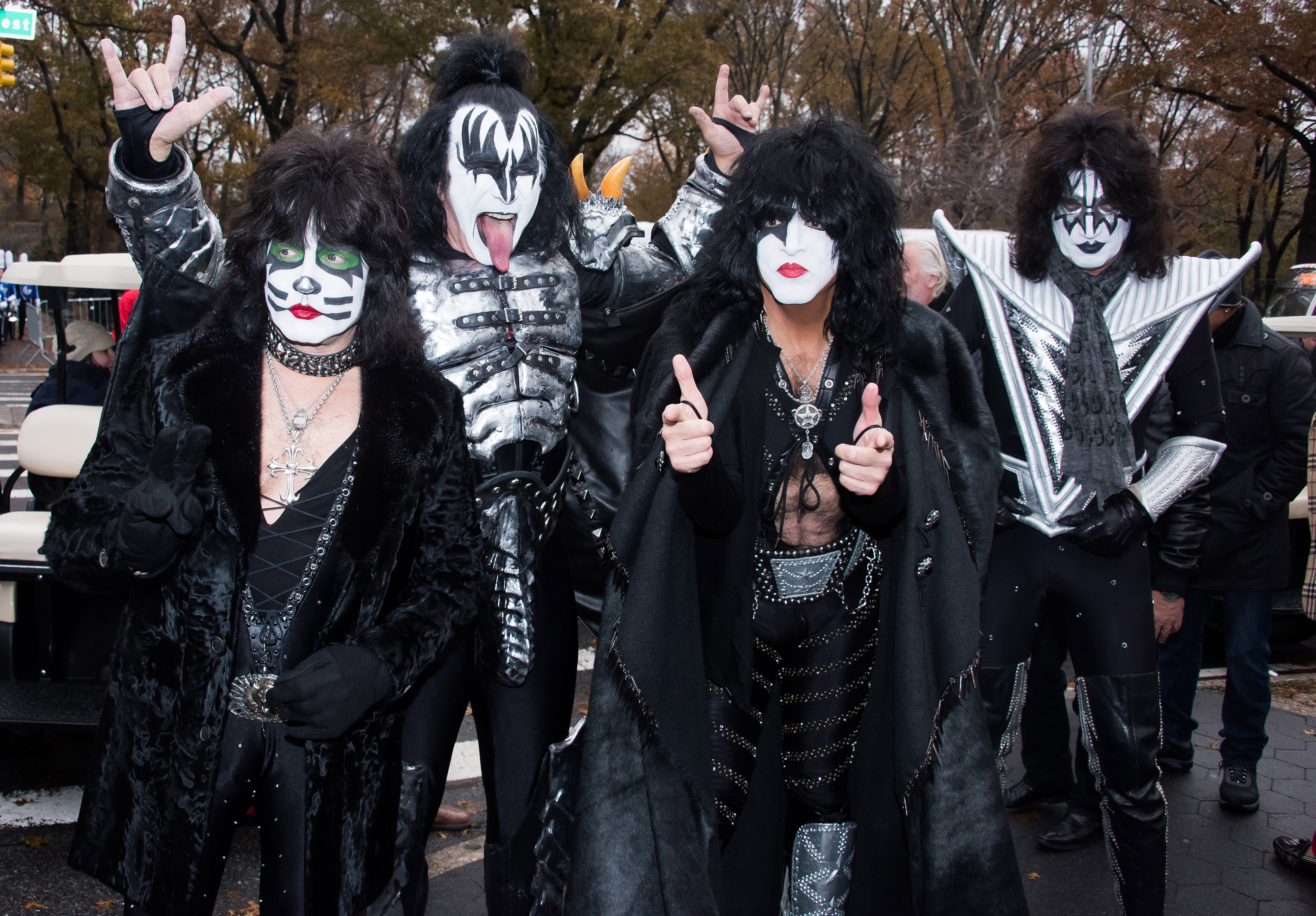 Kiss attends the Macy's Thanksgiving Day Parade on Thursday, Nov. 27, 2014 in New York. (Photo by Charles Sykes/Invision/AP)