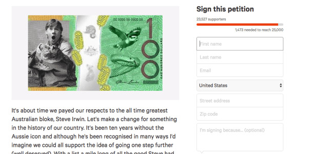 Change.org petition screenshot 