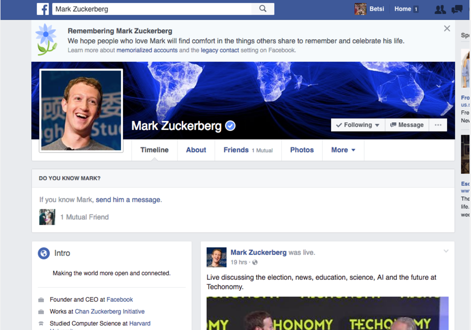 Zuckerberg Faceboook
