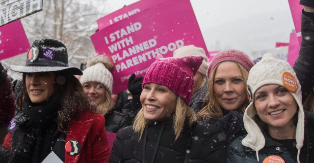 Actress Chelsea Handler participates in the "Women's March On Main" during the 2017 Sundance Film Festival on Saturday, Jan. 21, 2017, in Park City, Utah. (Photo by Arthur Mola/Invision/AP)