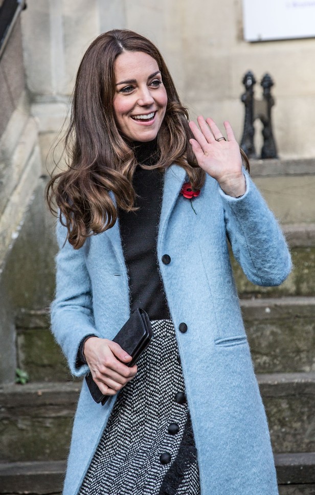 GLOUCESTER, UNITED KINGDOM - NOVEMBER 4: Catherine, Duchess of Cambridge leaves the Nelson Trust Women's Centre on November 4, 2016 in Gloucester, England. The Women's Centre was set up in 2010 and is designed to support women who have vulnerabilities, particularly those who have experienced abuse and trauma. Along with a second site in Swindon the Women's Centre supports over 500 women annually, across Gloucestershire, Somerset and Wiltshire. During the visit Her Royal Highness will meet with members of staff and will also be introduced to women who have accessed the centre's vital support. (Photo by Richard Pohle-Pool/Getty Images)