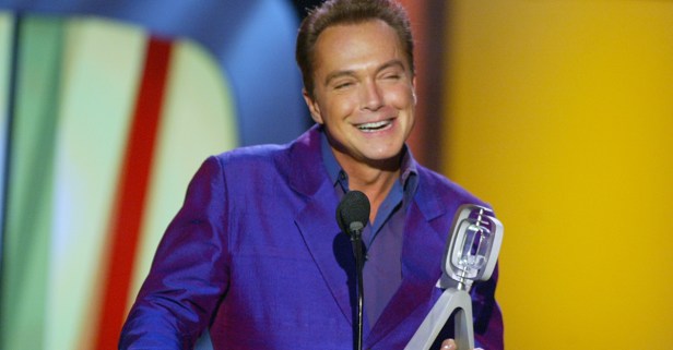 HOLLYWOOD - MARCH 2: Actor David Cassidy accepts his Hippest Fashion Plate, Male award for 'The Partridge Family' during the TV Land Awards 2003 at the Hollywood Palladium on March 2, 2003 in Hollywood, California. (Photo by Kevin Winter/Getty Images) 
