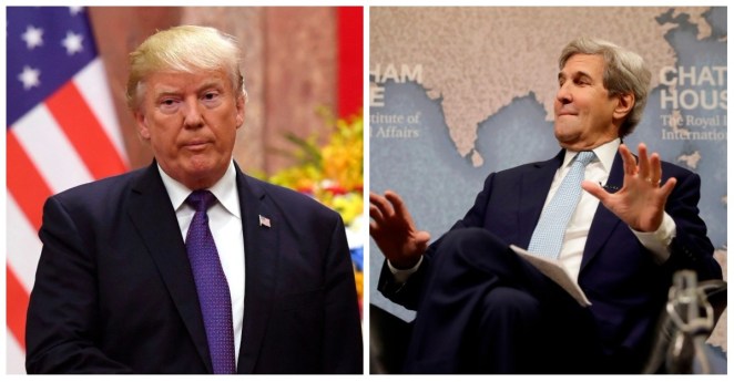 President Donald J. Trump and Former US Secretary of State John Kerry