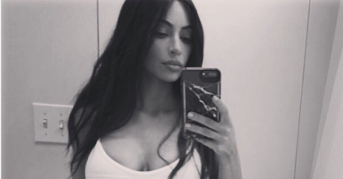 Kim Kardashian selfie on Instagram