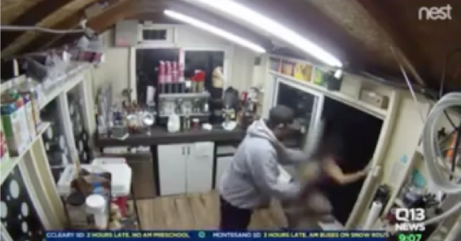 barista attacked in Kent, WA