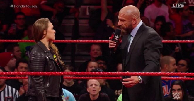 Ronda Rousey attacks Triple H in WWE