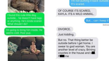 Coyote Prank Husband Wife Texts