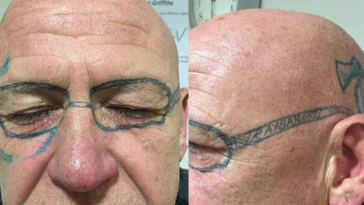 Man Face Tattoo Drunk