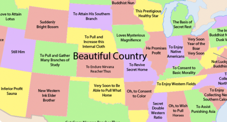 This Map Hilariously Translated Chinese Characters Into US States