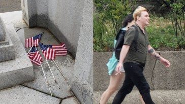 Man Wanted For Urinating On American Flags At Veterans Cemetery