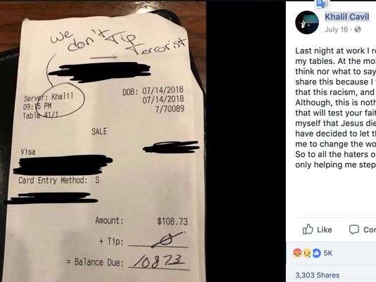 Applebee's Waitress Given Racist Note on Napkin Instead of Tip