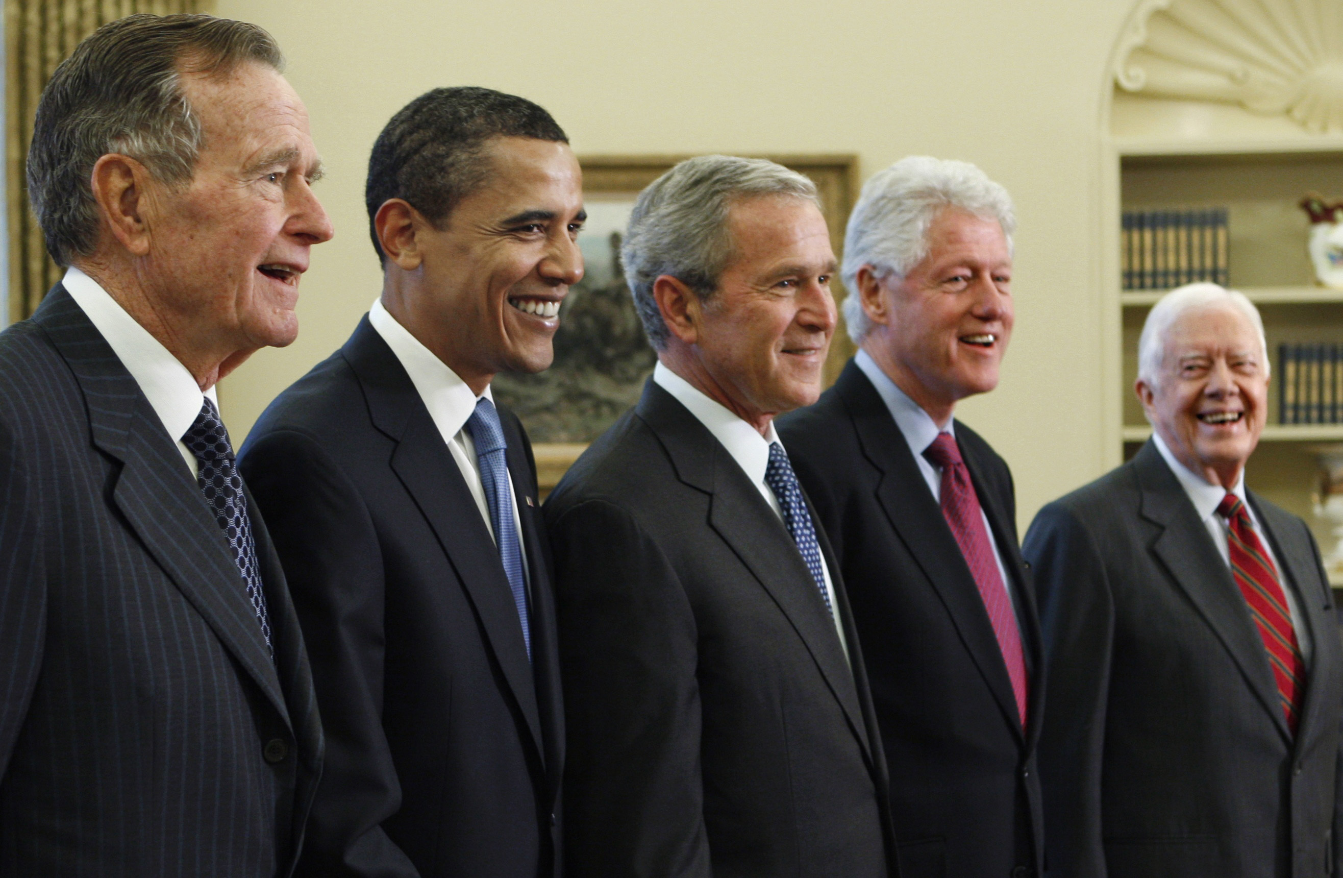 George W. Bush, Barack Obama, Bill Clinton, Jimmy Carter, George H.W. Bush