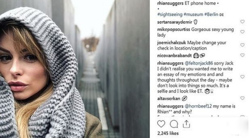 Model Receives Backlash After Posting Selfie at Holocaust Memorial