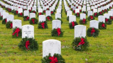 Thousands of Wreaths Laid at Arlington National Cemetery to Honor Fallen Heroes