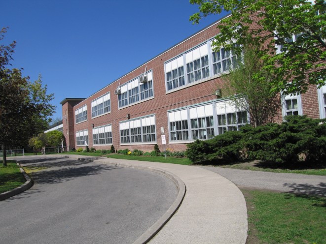 school building and driveway