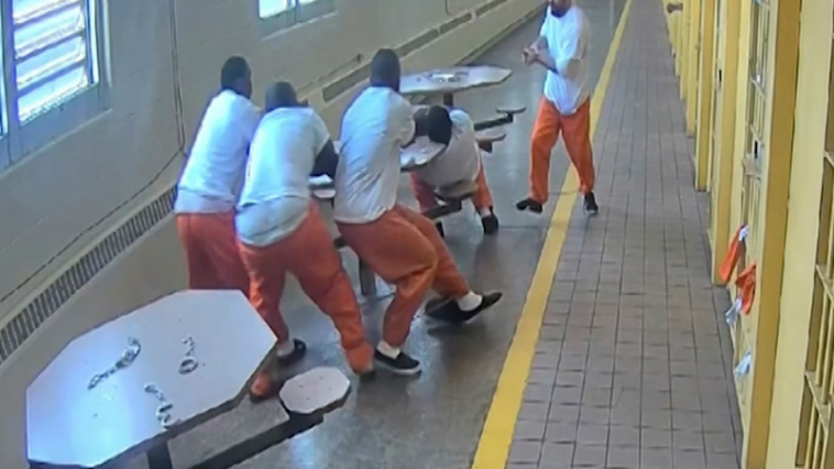 prison knife attack video