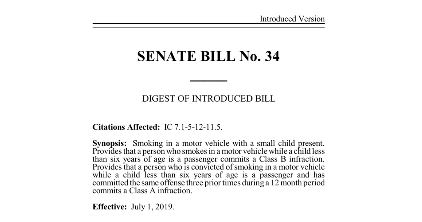 New Bill Would Fine $1,000 For Smoking In a Car With a Child Inside