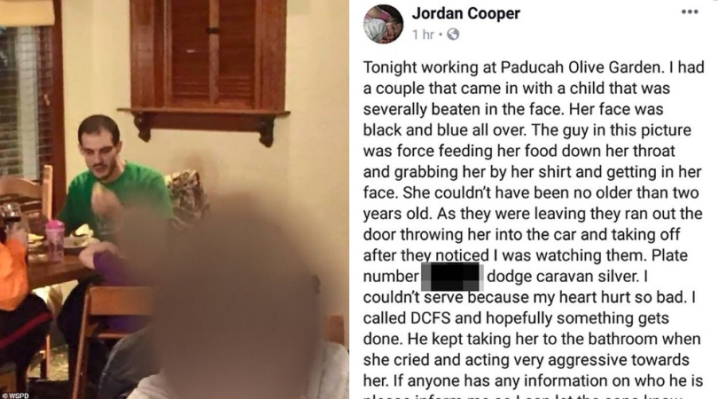 Police Charge Parents With Child Abuse After Olive Garden Waitress Posts Photo On Facebook