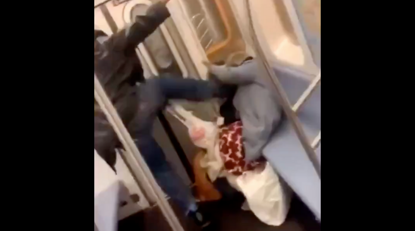 Subway Attack Old Woman