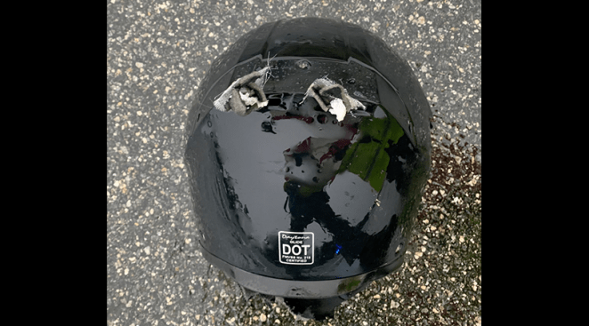 Motorcyclist Struck by Lightning