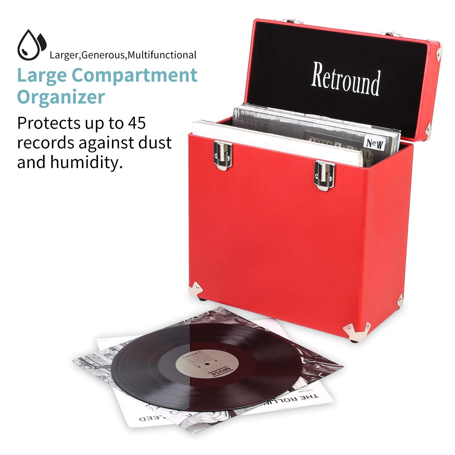 Retround Vintage Retro Vinyl Leather Record Holder Case