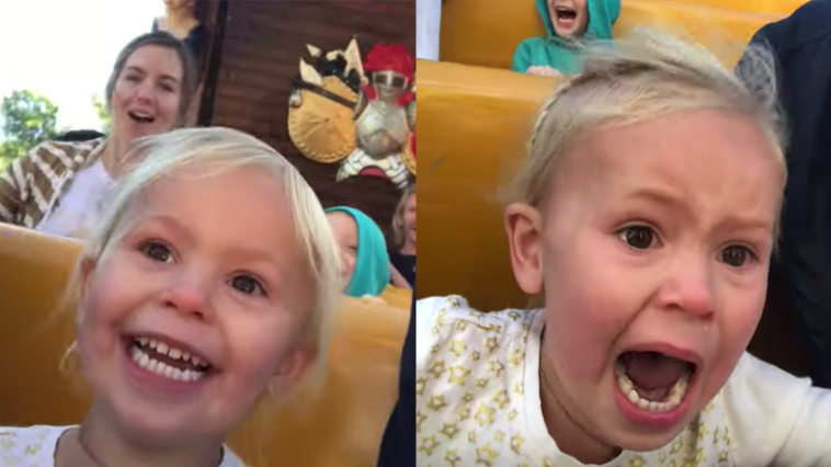 Little Girl First Roller Coaster