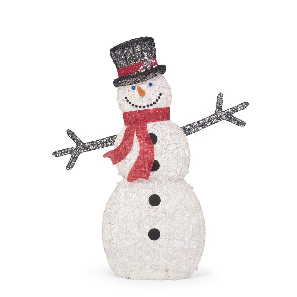 Polar Wishes 72 in. Life Size Christmas Snowman Yard Decoration with LED Lights