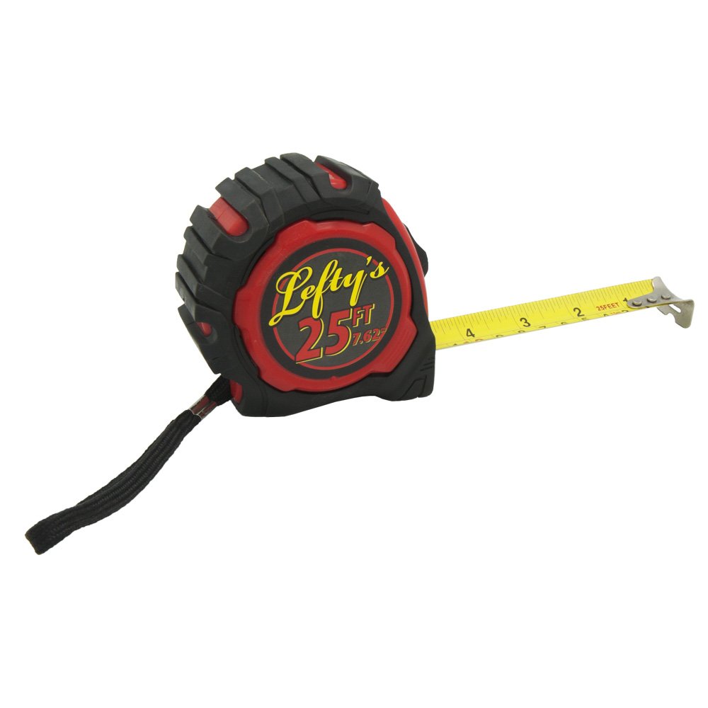 Left-Handed Tape Measure with Rubber Guard