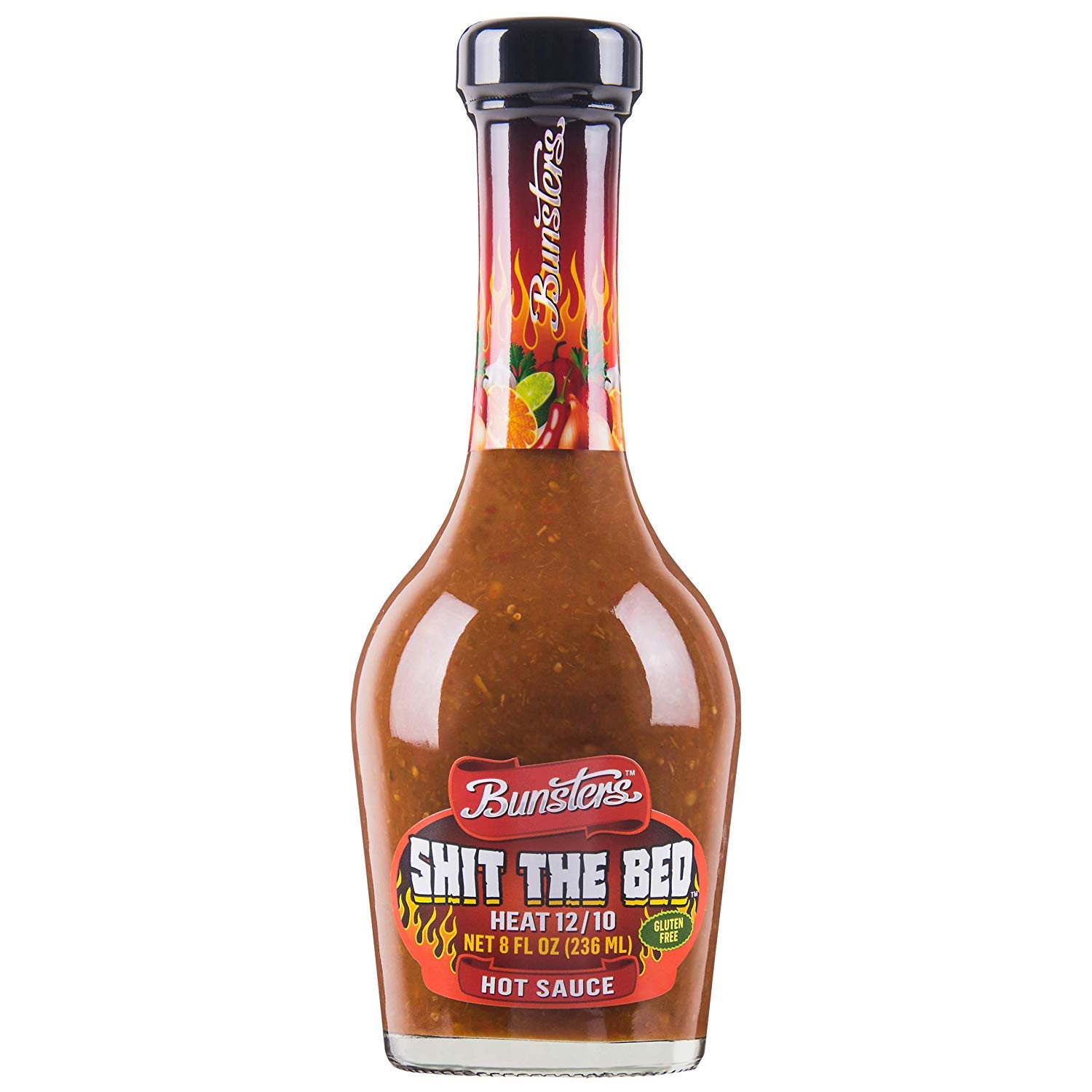Bunsters Shit The Bed 12/10 Heat Hot Sauce - Chili Pepper Sauce (Single Bottle)
