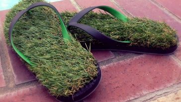 grass flip flops