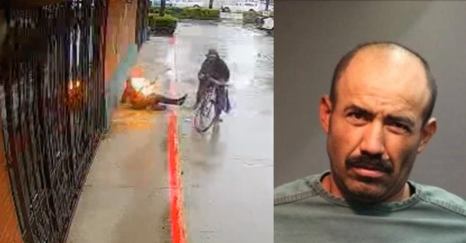 Homeless Man On Fire