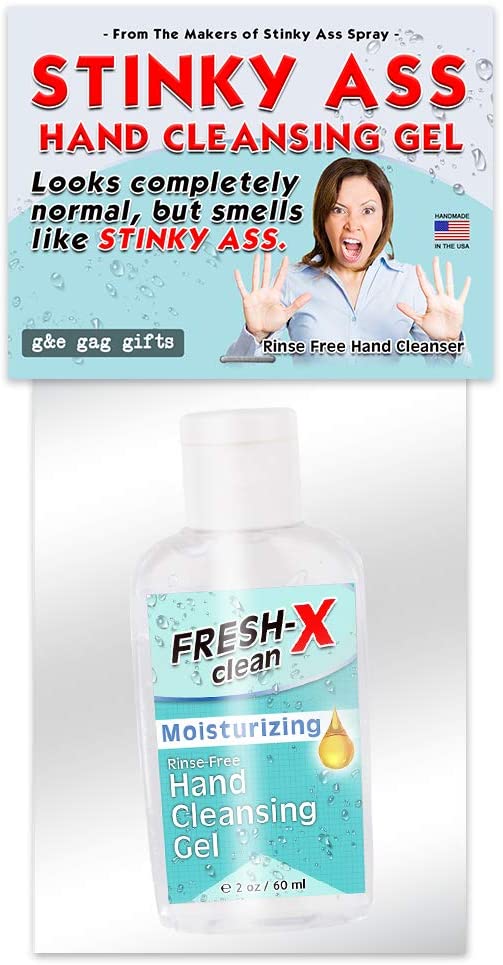 Stinky Ass Hand Sanitizer Prank - 2 oz - Looks Normal But Smells Like Ass - Hand Cleansing Gel - Smells Gross - Funny Gag - Great New Prank - Guaranteed Laughs
