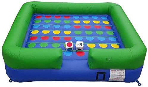 Pogo Bounce House Twister Crossover 13' x 13' Inflatable Interactive Game - Includes Blower, Stakes, Two Over-Sized Dice,