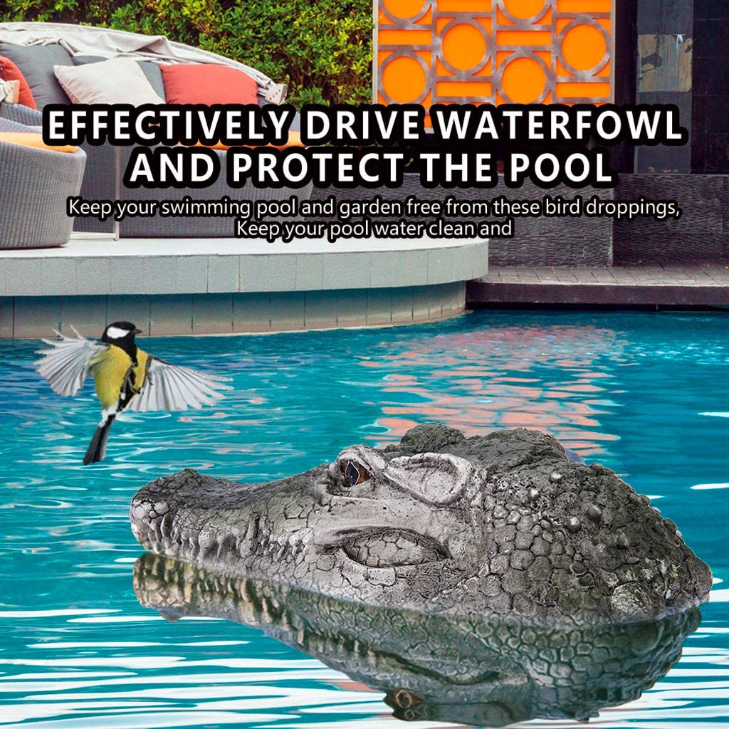 Flytec RC Boat | V005 2.4G Remote Control Electric Racing Boat Simulation Crocodile Head Spoof Funny Toy Water Solution Floating Fake Croc Head Decoy for Pool (from US, Green 1)
