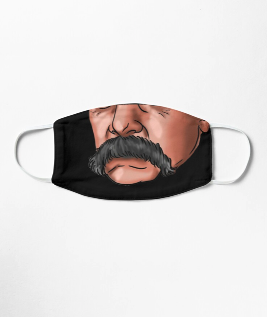 Flat Card Face Moustache Sam Elliott Celebrity Mask Fancy Dress Mask
