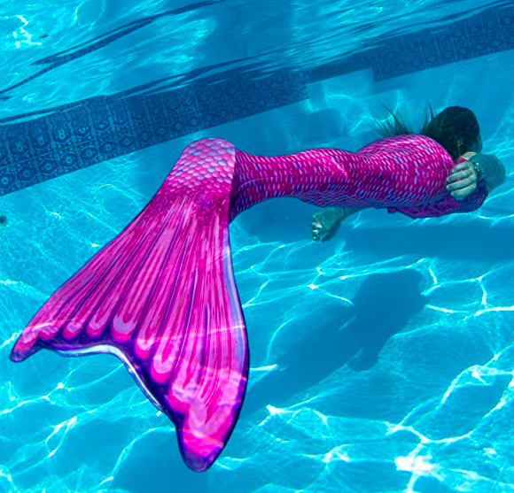 Fin Fun Wear-Resistant Mermaid Tail for Swimming with Monofin Insert for Girls, Boys, Adults