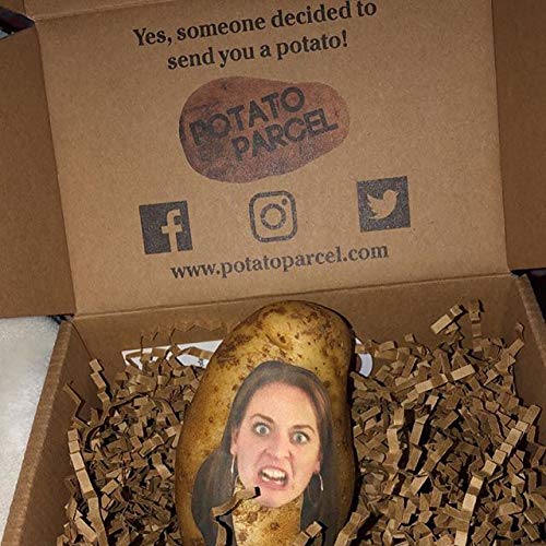 Potato Pal - Your FACE on a real potato! Upload your own image. Novelty and Gag gift. As Seen On Shark Tank. Surprise Gift Box included. Brand: Potato Parcel