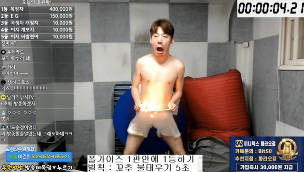 Korean YouTuber Lights Genitals on Fire