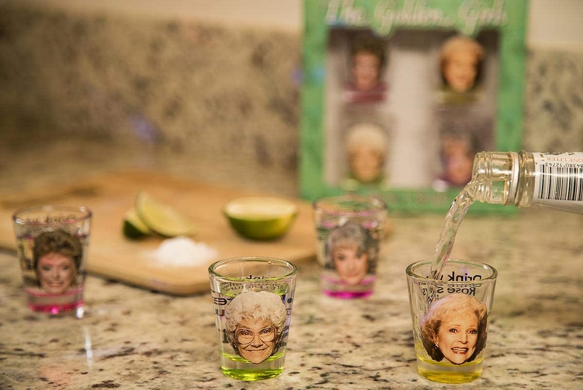 Golden Girls Shot Glasses | Fun Drinking Games | Set of 4 Collectible Glasses | Perfect For Parties, Game Night, Bachelor, Bachelorette Party, College Graduation and Birthdays