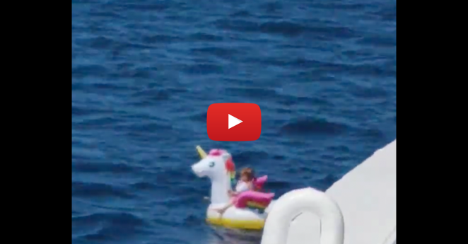 Little Girl Greece Ocean Rescue