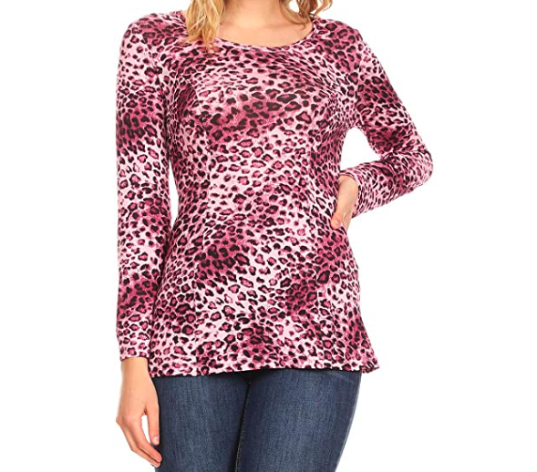 Anna-Kaci Womens Long Sleeve Leopard Cheetah Animal Print Pattern T Shirt Blouse