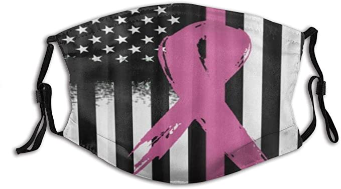 AIMAIZUI Breast Cancer Flag Design Mouth with Earmuffs Anti Dust Anti Haze Windproof