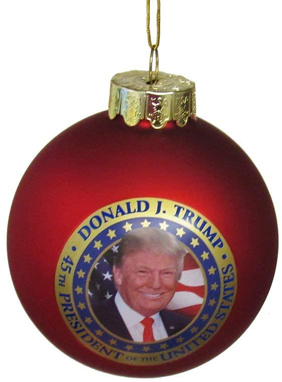 Kurt Adler President Donald Trump Glass Ball Ornament Standard