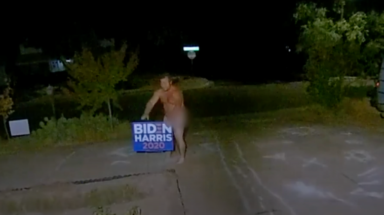 Naked Man Joe Biden Sign