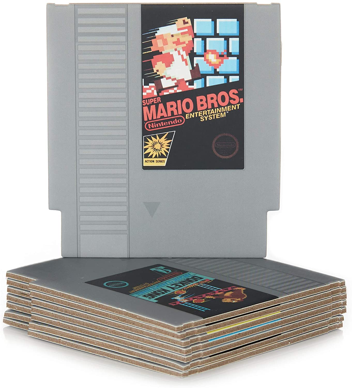 Retro NES Cartridge Coasters for Drinks | Classic Nintendo Video Game Room Decor