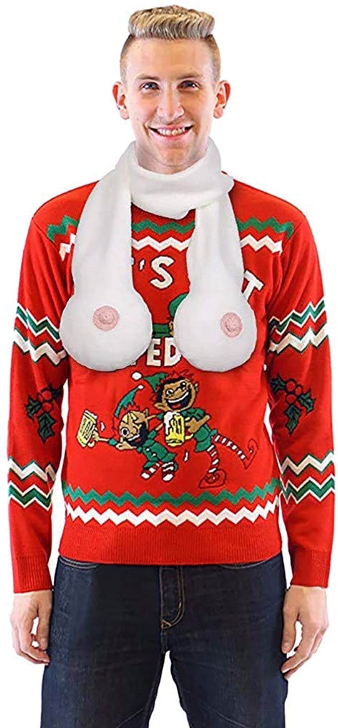 Boob Scarf Funny Christmas Gag Prank Gifts Fashion Imitation Chest Scarf Soft Fleece Scarves Shawl Wraps