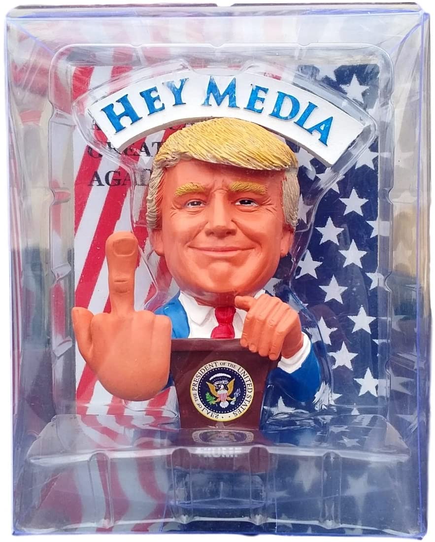 Donald Trump Doll - This Bobblehead Trump Has A Bobbling Middle Finger Instead of Head - F.U Media/Liberals