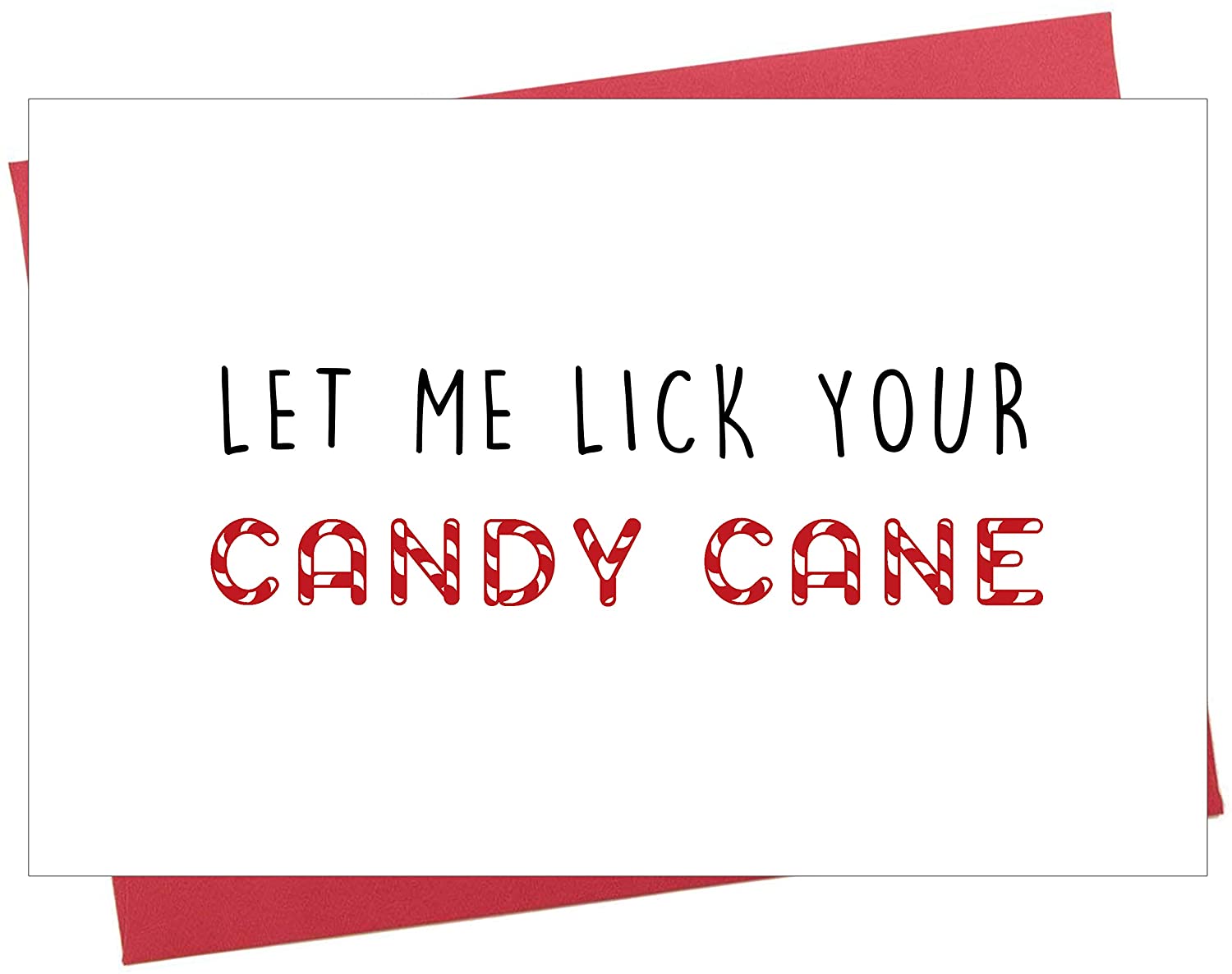 Naughty Christmas Card for Husband, Cheeky Xmas Card for Boyfriend, Let Me Lick Your Candy Cane