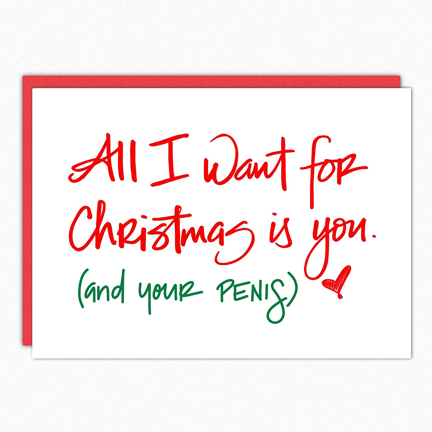 Naughty Christmas Card. All I Want Is You IN100. Sexy Christmas Card. Christmas Card For Boyfriend. Boyfriend Christmas Card. Husband Christmas Card Funny. Single folded greeting card with envelope