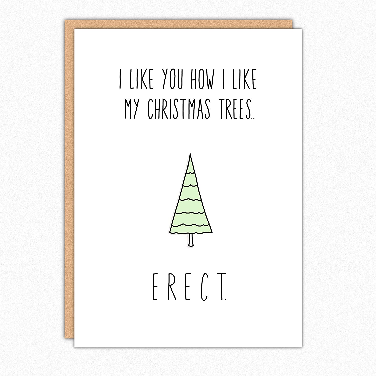 Naughty Christmas Card. How I Like My Christmas Trees IN245. Funny Christmas Card For Husband. Boyfriend Christmas Card. Boyfriend Christmas Gift. One Folded Greeting Card with Envelope. Blank Inside
